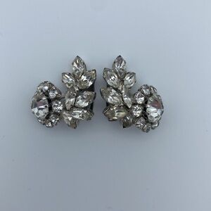 Elegant Vintage Silver Crystal Earrings
